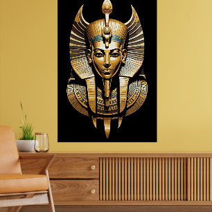Golden Pharaoh in Regal Headdress Art Poster