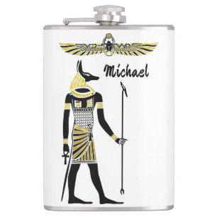 Golden Pharaoh’s Blessing: Ancient Egyptian Art Hip Flask