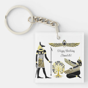 Golden Pharaoh’s Blessing: Ancient Egyptian Art Key Ring