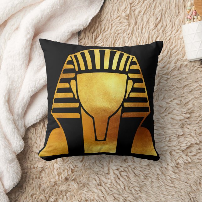 Golden Pharaoh's Legacy: Egyptian Mask Cushion (Blanket)