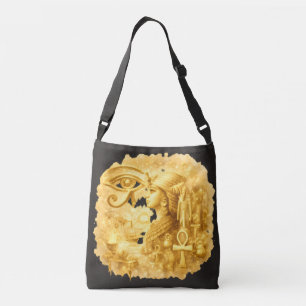 Golden Pharaonic Queen Ancient Egyptian Art Crossbody Bag