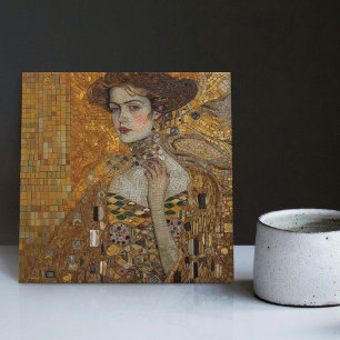 Golden Phase Gustav Klimt Mosaic Edwardian Woman C Tile