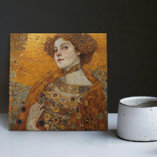Golden Phase Gustav Klimt Mosaic Edwardian Woman C Tile