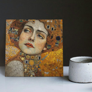 Golden Phase Gustav Klimt Mosaic Edwardian Woman C Tile
