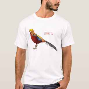 Golden pheasant bird cartoon illustration  T-Shirt