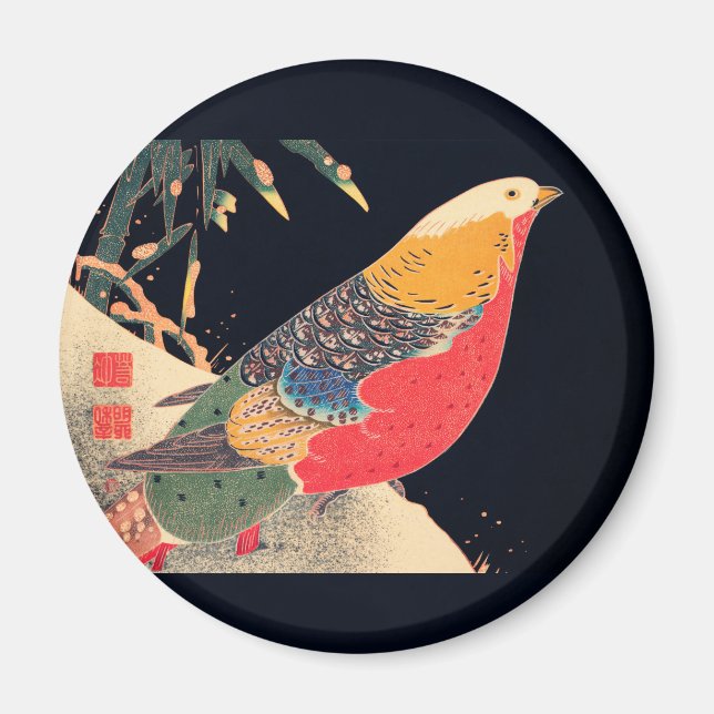 Golden Pheasant in the Snow by Ito Jakuchu Magnet (Front)