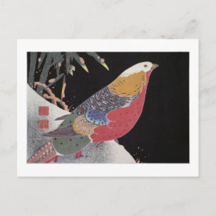 Golden Pheasant in the Snow, Jakuchū Postcard