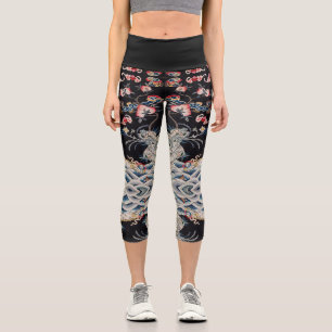 Golden Pheasant & Quing Dynasty /imperial China Capri Leggings