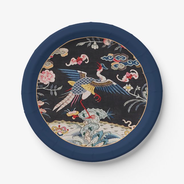 Golden Pheasant & Quing Dynasty /imperial China Pa Paper Plate (Front)