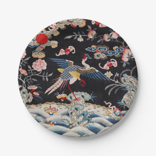 Golden Pheasant & Quing Dynasty /imperial China Paper Plate