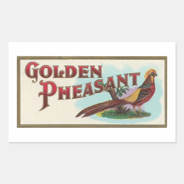 Golden Pheasant Rectangular Sticker (Front)