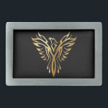 Golden Phoenix Belt Buckle<br><div class="desc">A great belt buckle for any man.  This buckle features a black background with a gold silhouette of a Phoenix with it's wings spread wide.</div>