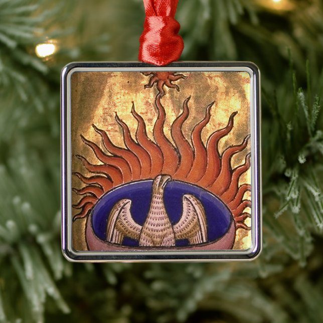 Golden Phoenix Bird Rising From the Flames Metal Tree Decoration (Tree)