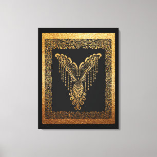 Golden Phoenix Elegance Canvas Print