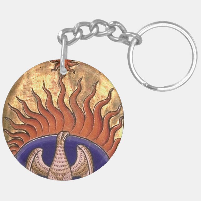 Golden Phoenix Rising From the Ashes Key Ring (Back Right)