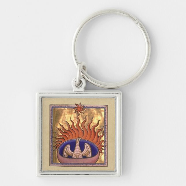 Golden Phoenix Rising From the Ashes Key Ring (Front)