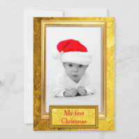 Golden Photo Frame vertical IV + your photo & text
