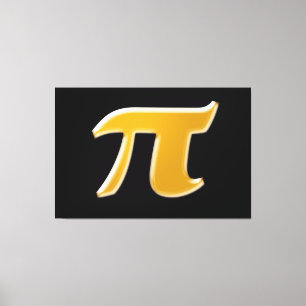 Golden PI on Black Canvas Print
