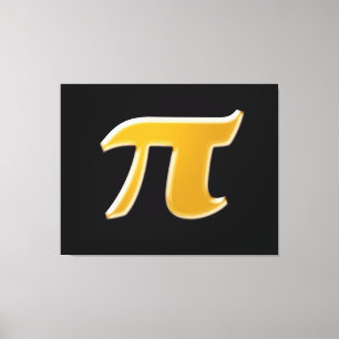 Golden PI on Black Canvas Print