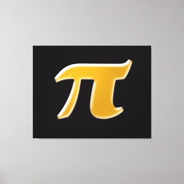 Golden PI on Black Canvas Print (Front)