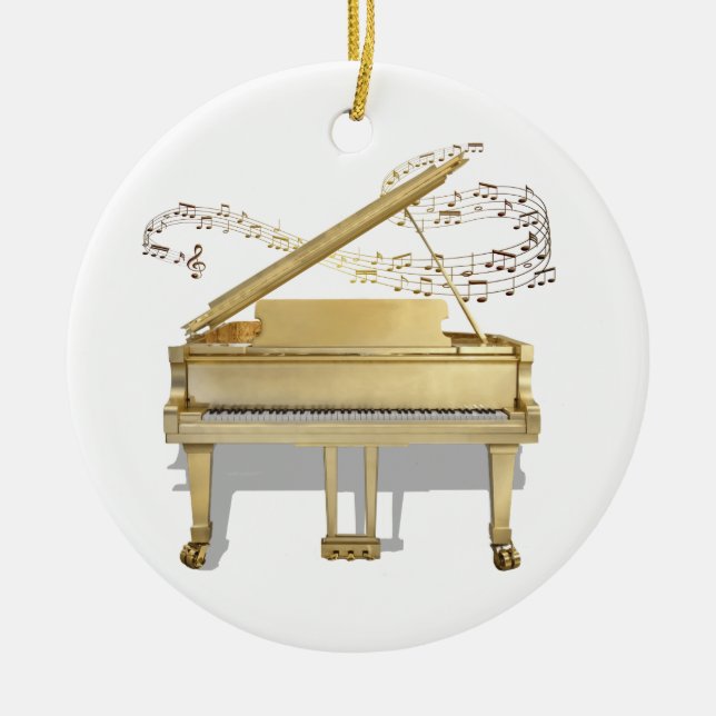 Golden Piano Ornament (Front)