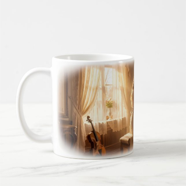 Golden Piano Room Romance Forever Mug (Left)
