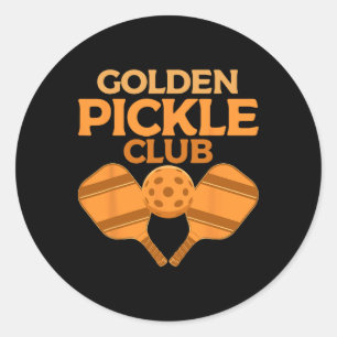 Golden Pickle Club Funny Pickleball Players Pickle Classic Round Sticker