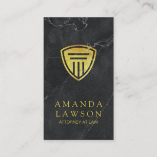 Golden Pillar Shield   Black Marble   Attorney Appointment Card