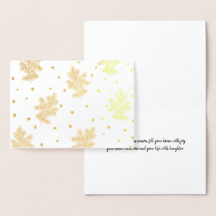 Golden Pine Boughs Christmas Card
