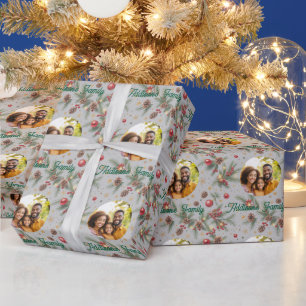 Golden Pine Frame Wrapping Paper
