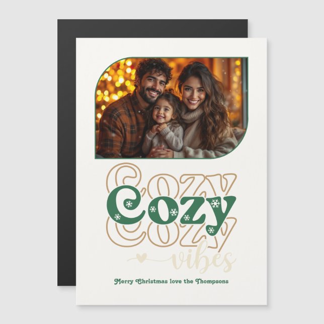 Golden Pine Holiday Keepsake Christmas Photo (Front/Back)