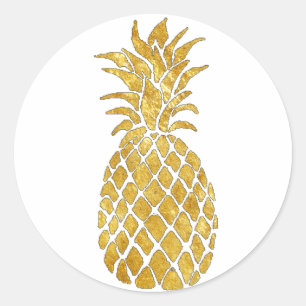 golden pineapple classic round sticker