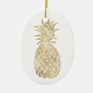 golden pineapple design ceramic tree decoration
