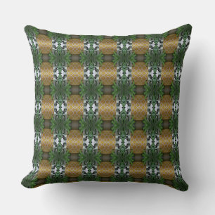 Golden Pineapple Design Throw Pillow