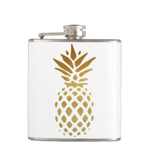 Golden Pineapple, Fruit in Gold Hip Flask
