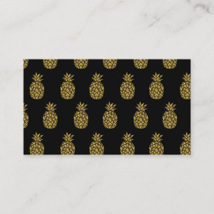 Golden Pineapple Glitter Tropical Fruit Lover Business Card