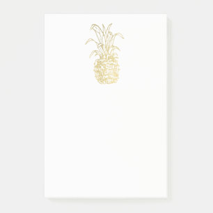 Golden Pineapple Gold Faux Foil Elegant Custom Post-it Notes