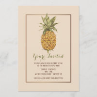 Golden Pineapple Open House Invitation