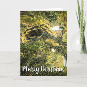 Golden Pinecone Holiday Card