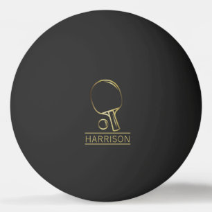 Golden Ping Pong Emblem Personalised Ball