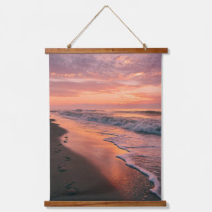 Golden Pink Sunset Shoreline Tapestry