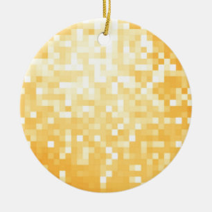 Golden Pixel Sparkle Ceramic Tree Decoration