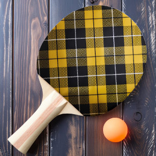 Golden Plaid Ping Pong Paddle