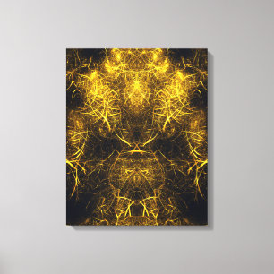 Golden Plasma Energy Fractal Art Canvas Print