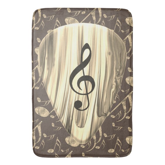 Golden  Plectron – Stylish design for music lover Bath Mat (Front Vertical)