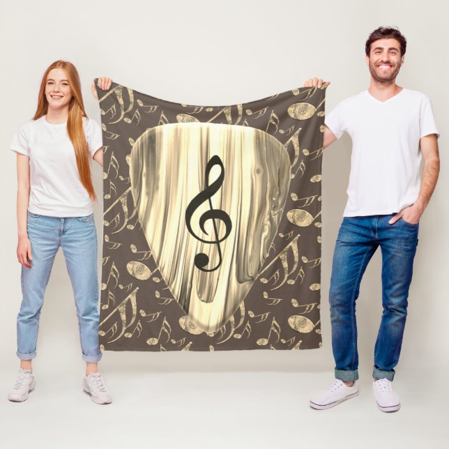 Golden Plectron – Stylish design for music lovers! Fleece Blanket (In Situ)