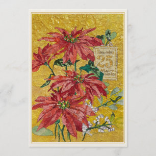 Golden Poinsettia Blank Fine Art Christmas Holiday Card
