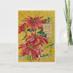 Golden Poinsettia   December 25 Fine Art Christmas Holiday Card