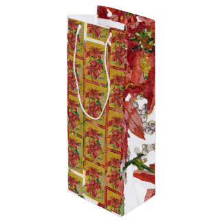Golden Poinsettia | Fine Art Christmas Wine Gift Bag
