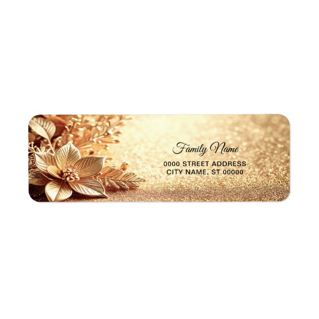 Golden Poinsettia Return Address (Front)
